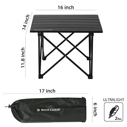 ROCK CLOUD Portable Camping Table Ultralight Aluminum Folding Beach Table Camp for Camping Hiking Backpacking Outdoor Picnic — view 2