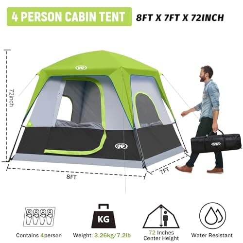 UNP Camping Tent 4-8 Person, Tall Family Tent with Standing Room — view 2