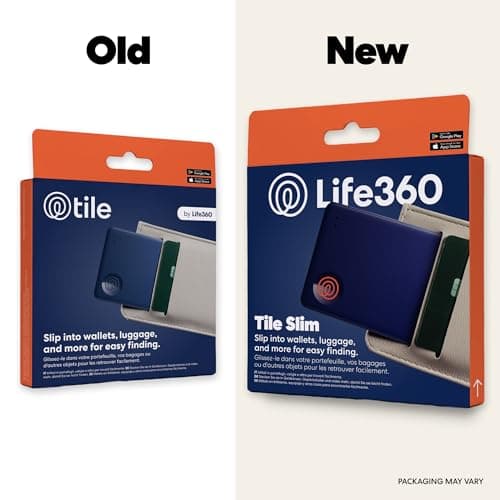 Life360 Tile Slim - Wallet Finder, Bluetooth Tracker and Item Locator for Luggage Tags, Passports and More. Both iOS and Android Compatible. Phone Finder. 1-Pack (Navy Blaze) — view 2