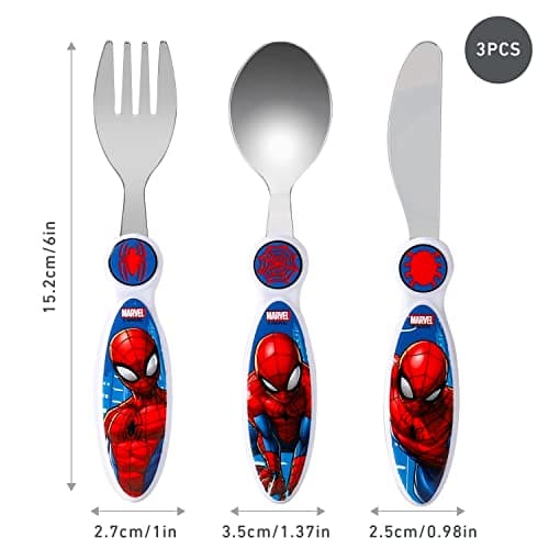 Spiderman Kids 3 Piece Cutlery Set – Includes Knife, Fork and Spoon — view 2