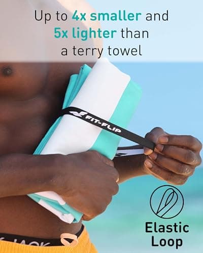Fit-Flip Beach Towel Microfibre - Large Quick Dry Towels - Sand Free — view 5