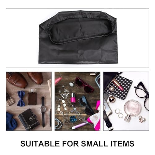 2pcs Silk Drawstring Gift Bags Black for Clothes Towels — view 3