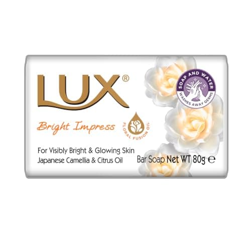 Lux Bright Impress Soap Bar, 80 g, 12-Pack