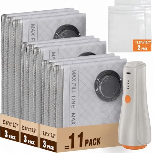 QcoQce Vacuum Storage Bags with Cordless Pump,11-Piece Space Saver Set