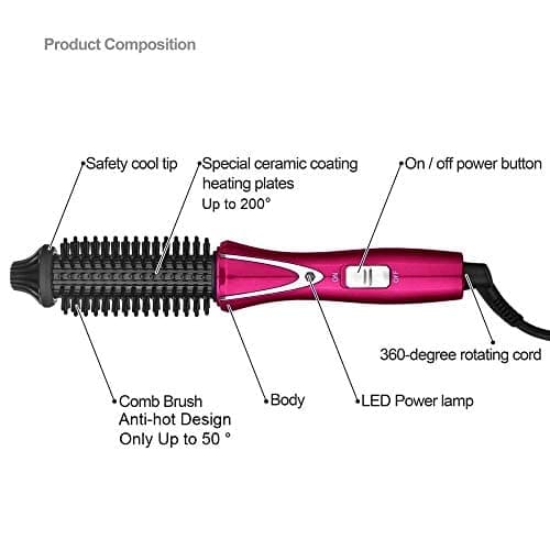 Foldable Travel Hair Curler Brush – Dual Voltage 100-240V Styling Tool with UK Plug, Compact Hot Brush for Short Hair, Quick Heat-Up, Easy to Use & Travel-Friendly — view 6