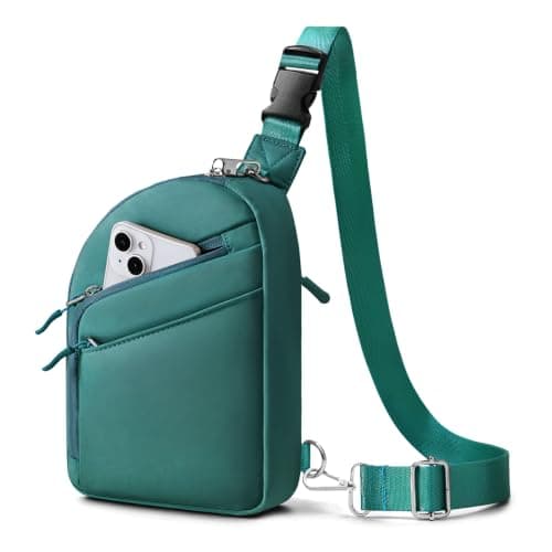 TOPEAST Anti Theft Crossbody Bags for Women Men, Small Sling Crossbody Bag Travel Purse Shoulder Wallet with RFID Blocking, Teal, S, Anti-theft Crossbody Travel Bag for Women & Men