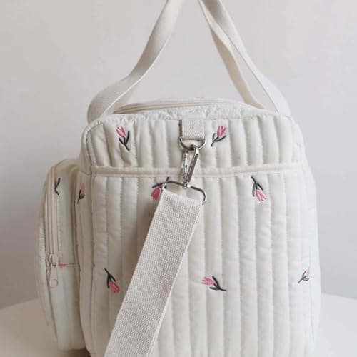 Hospital Bag for Women, Maternity & Baby Delivery Bag with Floral Quilted Design - Large Capacity Weekender Overnight Duffle Bag for Pregnancy, Labor, Travel & Weekend — view 2