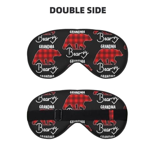 Christmas Grandma Bear Eye Mask Sleep Mask Light BlockBlindfold Night Eyes Cover Soft Pressure-Free Eyeshade with Elastic Strap for Home Travel Office Nap Yoga — view 2