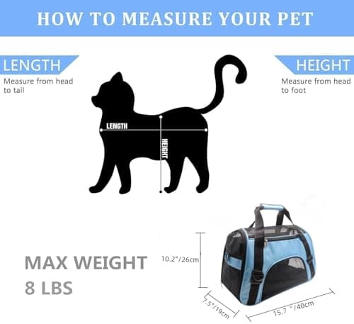 ZvoanSem Pet Carrier Bag,Small Cat Carrier Kitten Puppy little Dog Carrier for Travel Airline Approved Small Animal (S, Blue) — view 2