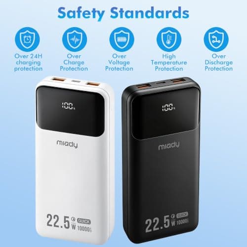 Miady 2 Pack 10000mAh Power Bank, 22.5W Fast Charging Portable Charger — view 5