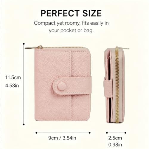 MIAOYIMIZWJ Small Purses for Women, Wallet with Zipper Coin Pocket & Multiple Compartments, Small Card Wallet with ID Window for Ladies, Ideal Gift for Her(Pink) — view 2