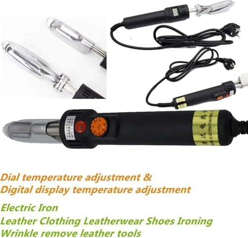 Electric Leather Iron, Crafts Quilting Small Iron For, Digital Display Mini Temperature 50-350℃ Adjustable, for Craft Leather Repair Shoes Bag Crease Removal — view 5