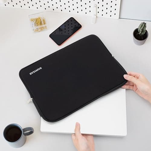 RAINYEAR 15.6 Inch Laptop Sleeve Carrying Bag, Black — view 4