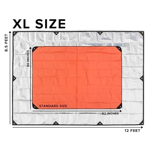 Arcturus Xl Survival Canvas - Insulated Reflective Thermal Camping Canvas - 8.5' X 12' (Orange) — view 6