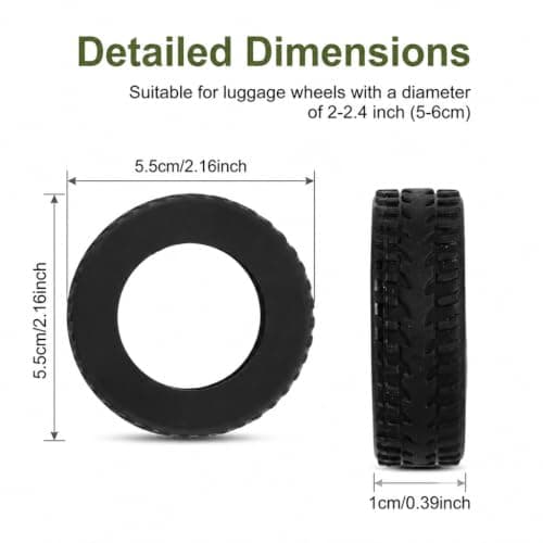8 Pcs Suitcase Wheel Protectors for 2-2.4'' Spinner Wheels (Thickened) — view 2