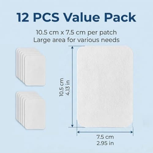 12 Pcs Fabric Repair Patches Cotton Premium Quality Iron on Repair Patches Cuttable White Repair Decorating Kit Clothes Patches Versatile Inside & Outside for Holes Pants Bags 7.5cm*10.5cm — view 2