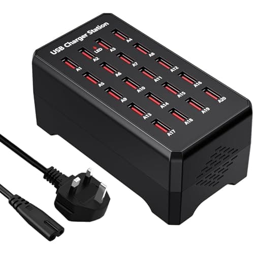 USB Charger Station, 20 Ports 100W/20A Desktop USB Charging Station