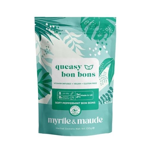 Myrtle & Maude - Queasy Days Vitamin B6 Bon Bons - Nausea Relief and Morning Sickness Support - Enriched with 100% Natural Peppermint Oil - All Natural - Certified Vegan (1 Pack)