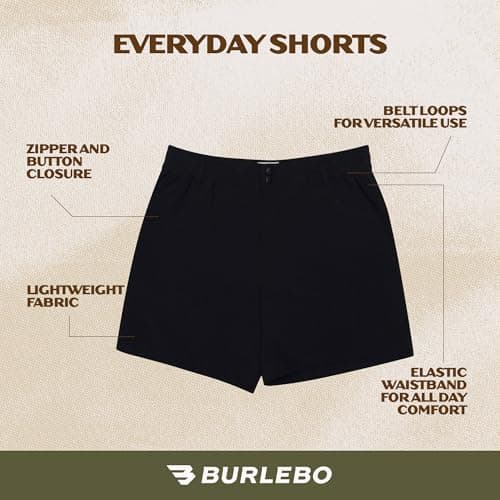 BURLEBO Men’s Everyday Shorts – Lightweight Casual Shorts with Stretch Fabric and Functional Pockets, Matte Black - Retro Duck Camo, X-Large — view 5
