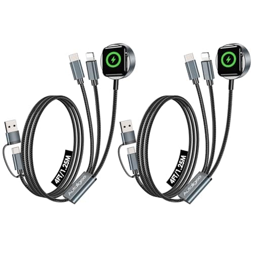 2Pack Upgraded 3 in 2 Multi Charger Cable for Apple Watch iWatch Charger