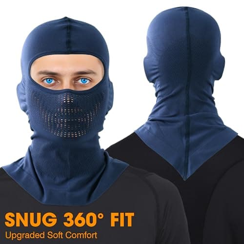 WTACTFUL Balaclava Face Ski Mask for Men Women, Breathable Thermal Warm Full Face Cover Mask Helmet Liner for Motorbike Motorcycle Cycling Skiing Snowboarding Summer Winter Blue — view 5
