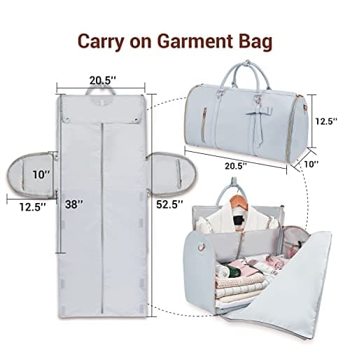 Garment Bags for Travel for Women, Blue, L, Carry-on Garment Bag with Strap — view 2