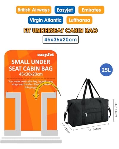 Narwey Easyjet Cabin Bag 45x36x20 New Easyjet Underseat Foldable Travel Bag — view 2