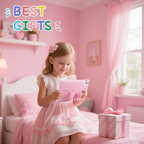 Aolcev Case for iPad (A16) 11th Generation 11 Inch 2025/iPad 10th Generation 10.9'' 2022 Kids Girl with Butterfly Wing Stand Shoulder Strap EVA Protective for iPad Pro 11 Inch 2024/ Air 6th Gen-Pink — view 6