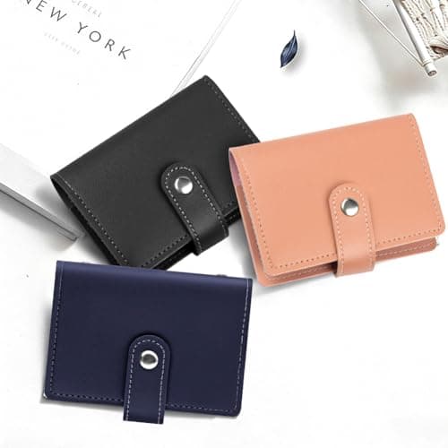 OSDUE Credit Card Holder for Women Men, Slim RFID Blocking Debit Card Wallet Soft PU Leather ID Bank Card Case with 26 Thickening Card Slots Travel Business Card Case (Black) — view 6
