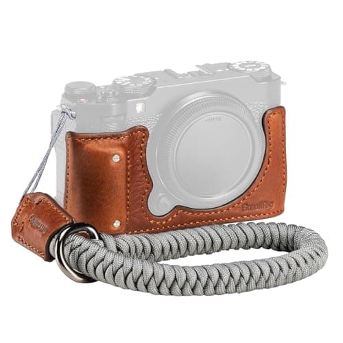 SMALLRIG X-M5 Leather Half Case Kit for FUJIFILM X-M5, Including Leather Half Case, Wrist Strap, Genuine Leather Material, Portable and Protecting (Brown) - 4880