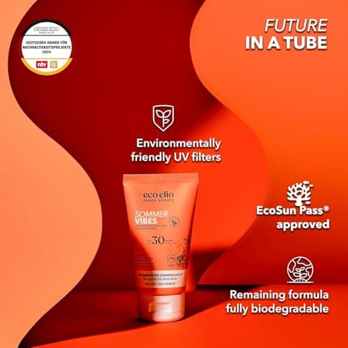 eco elio Summer Vibes SPF 30 | Water-Resistant Sun Cream | Face & Body | Reef Safe, Organically Formulated, Fast-Absorbing | No White Cast, Non-Greasy | 50ml Travel-Size Sunscreen — view 5