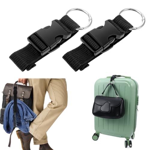 2 PCS Add a Bag Luggage Straps for Suitcases, Adjustable Suitcase Belt Straps, Jacket Holder Strap Backpack Travel Attachment Accessories for Connecting Luggage Easy to Carry Your Extra Bags (Black)