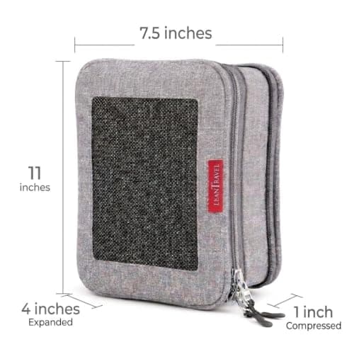 LeanTravel Compression Packing Cubes Luggage Organizers (3) Set Grey — view 4