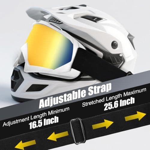 HOTUT Bike Motorcycle Goggles for Riding, Dirt, Ski, ATV, Racing, Windproof & Dustproof Dirt Bike Motocross Goggles, UV400 Eyewear Padded Soft Thick Foam, Motocross Helmet Windproof Glasses for Adults — view 5