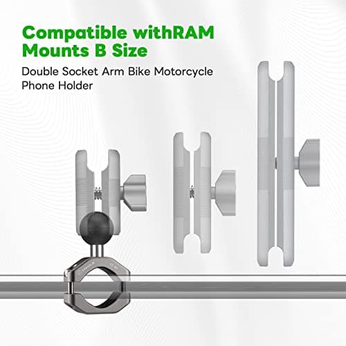 FANAUE Handlebar Mount Clamp Compatible with RAM Mount B Size Dual Insert Bottom Arm (CC-05 Handlebar Mount) — view 4
