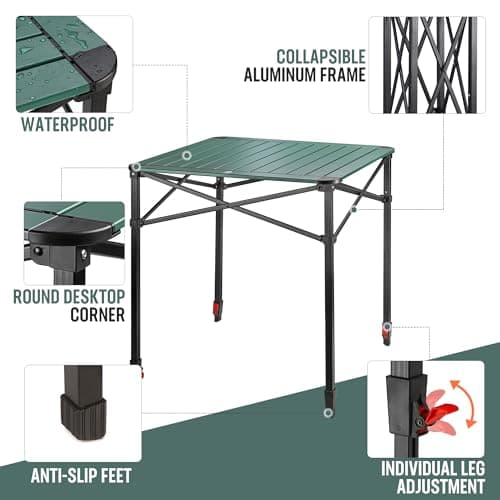 VILLEY Folding Camping Table, Lightweight Aluminium Portable Table (Large) — view 4