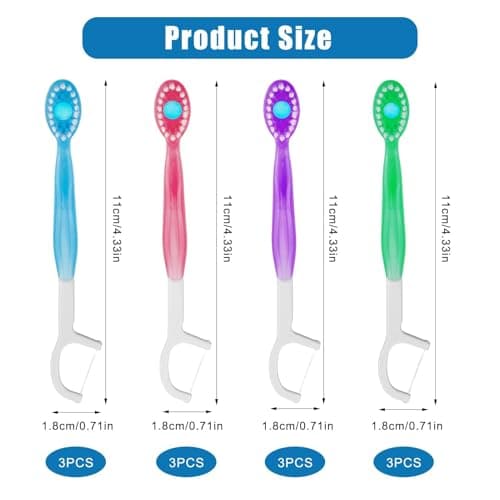 5 in 1 Mini Toothbrush with Toothpast + Tongue Scraper + Floss + Pick, Portable Travel Toothbrush Set Individually, Portable Oral Care, Individually Wrapped for Work Travel Camping — view 2