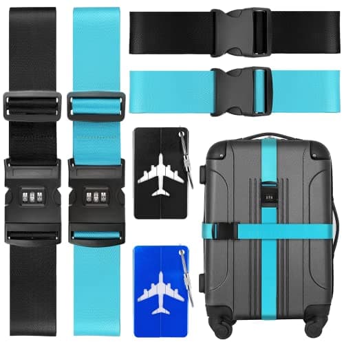 Luggage Straps for Suitcases,4Pack Suitcase Strap with Password Lock