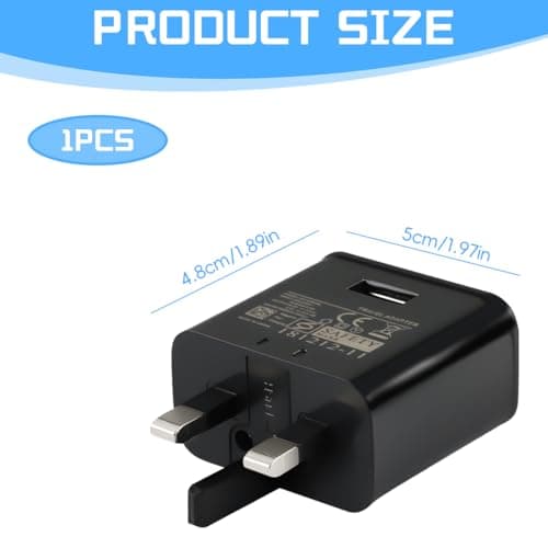 UK 3-Pin USB Wall Charger 5V 2A Fast Adapter for Phones and Tablets — view 2