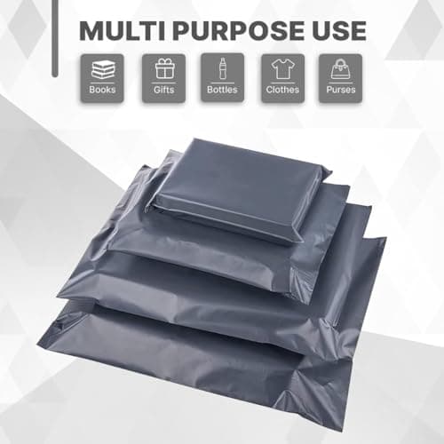 50, Mailing Bags 12x16 Self Seal Grey Mailing Bags | Delivery Bags Plastic Postage Bags, Parcel Bags | Postage Bags for Clothes | Tear Proof Packaging Bags — view 3