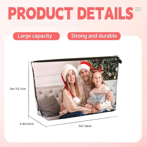 Personalised Cosmetic Bag,Custom Cosmetic Bags with Image, Logo, Text, Portable Makeup Packing Bags for Women Cosmetic Bags for Travel (Double-Sided Designs.) — view 2