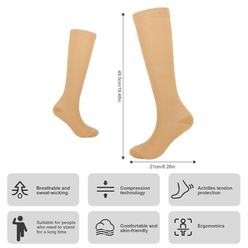 Heyu-Lotus 3 Pairs Compression Flight Socks for Women Men,20-25 mmHg — view 4