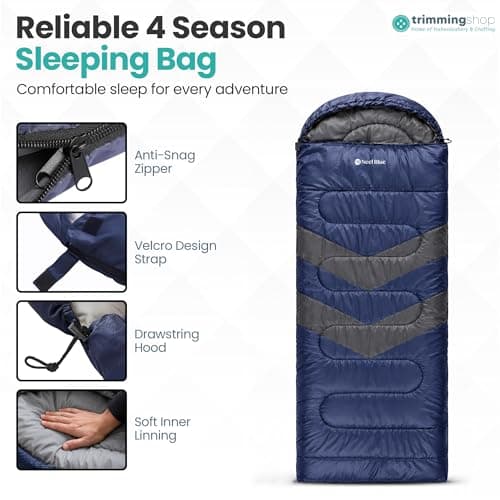 Trimming Shop 4 Season Waterproof Backpacking Sleeping Bag 6ft - Navy — view 2