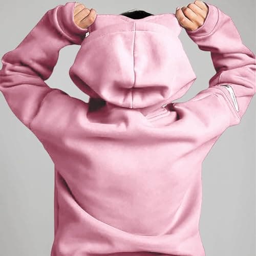 Mrat Kids Travel Hoodie with Eye Mask Built In Boys Girls Comfort Airplane Mode Travel Hoodies Long Sleeve Sweatshirt Pullover Autumn Winter Thermal Fleece Tops Activewear Unisex for Age 5-14 Years — view 4