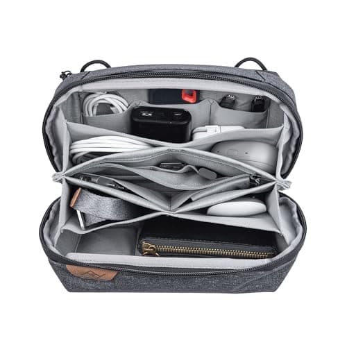 Peak Design Tech Pouch, Charcoal, Electronics Organizer for Travel or Everyday Carry, Origami-Style Storage, Cable Pass-Through, Weatherproof Recycled Nylon, Gear Carry Bag for Men and Women — view 2