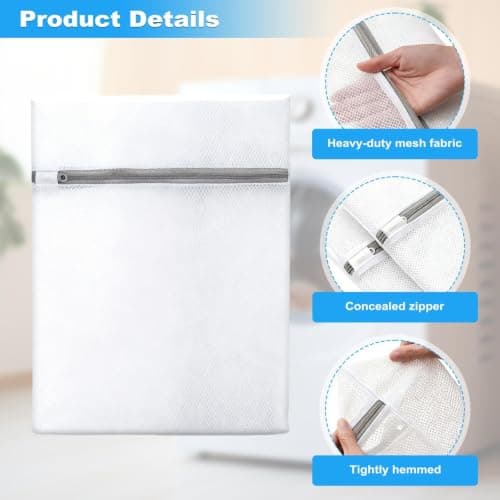 4 Pack Mesh Laundry Bags, Delicates Wash Pouches, Zipped Lingerie Care Set — view 3