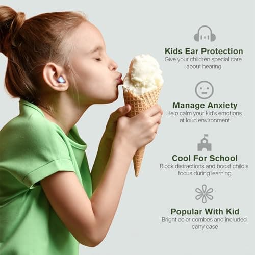 Naiicute Kids Ear Plugs 6+yrs, Reusable Noise Reduction Hearing Protection — view 3