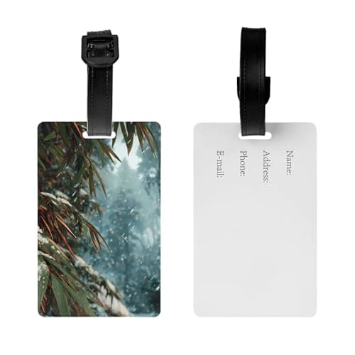 Winter Bamboo Forest Luggage Tag PVC Anti-Loss Bag Tag with Compact Light Durable Identification Sign — view 2