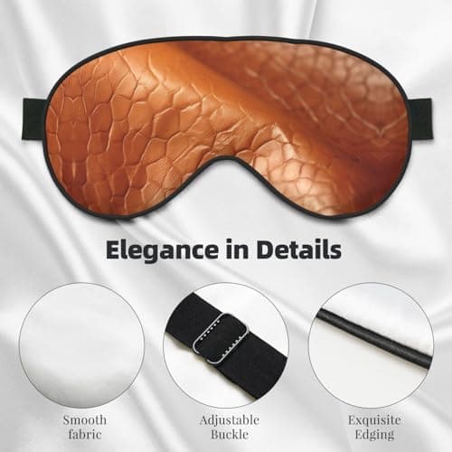 Cowhide Leather Eye Mask Sleep Mask Blocking Light Perfect for Women Men Soft and Comfortable Blindfold for Travel — view 4