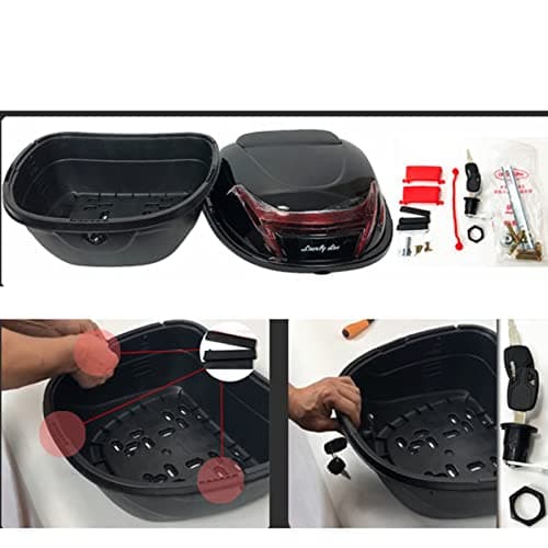 KIMISS Motorcycle Tail Box, Trunk Luggage Top Lock Storage Rear Box Helmet Luggage Storage Top Case Large Capacity Universal for Electromobile (Jewelry Blue Large Size) — view 3